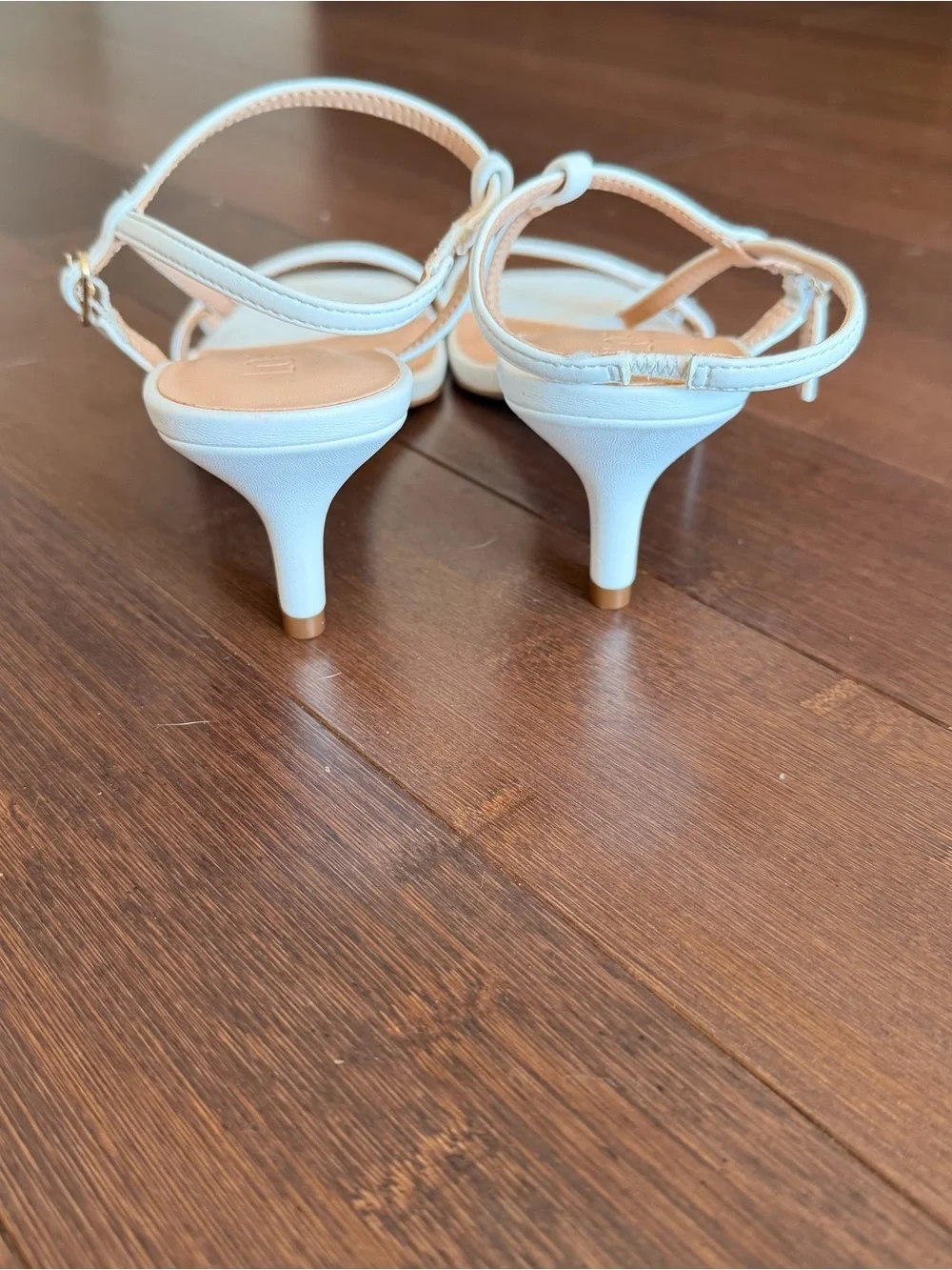 LOFT White Strappy T‑Bar Kitten Heel Sandals - Picture 4 of 6